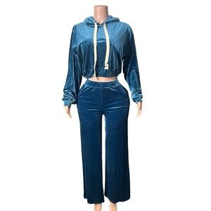 Women's Blue Velour Tracksuit